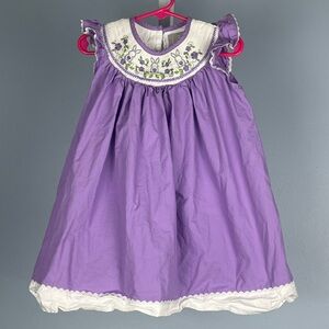 Lil Cactus bishop smocked cotton easter bunny dress